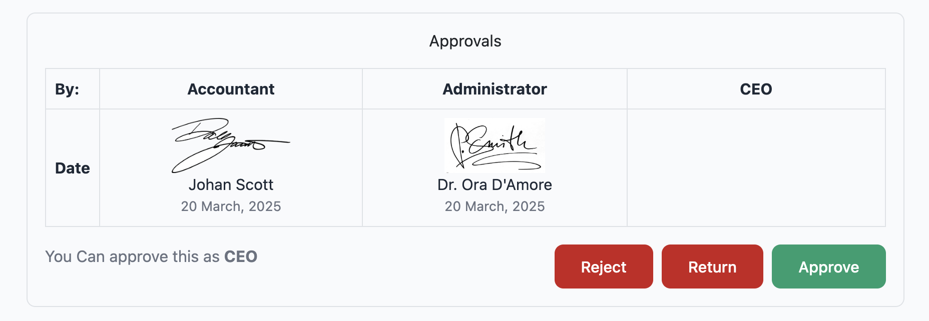 Approvals Screenshot 2